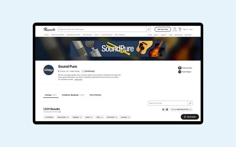 API integration with Reverb: SoundPure