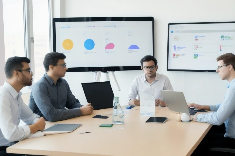 Tizbi team conducting AI prototype session at Raleigh headquarters