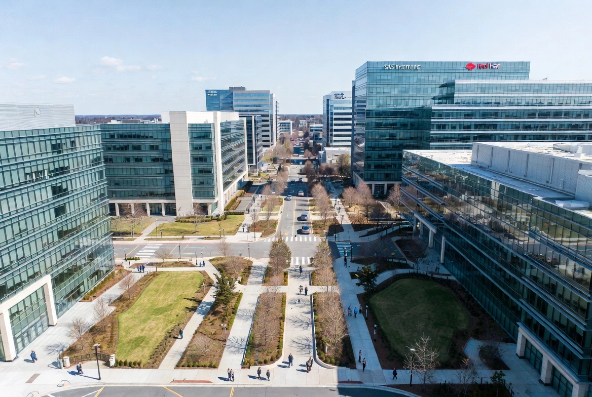 Sunny campus of SAS Institute and Red Hat offices